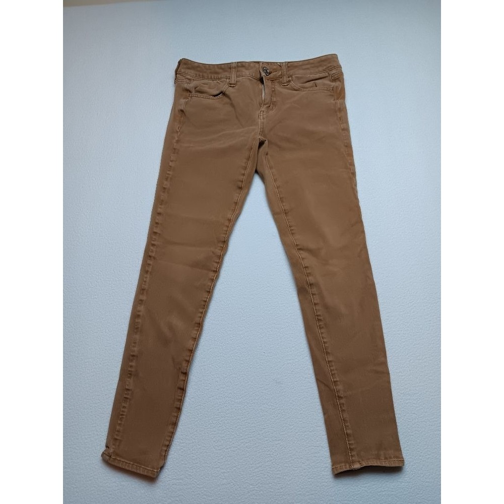 American Eagle Jegging Womens Size 4 Reg Camel Brown 360 Super Stretch Skinny